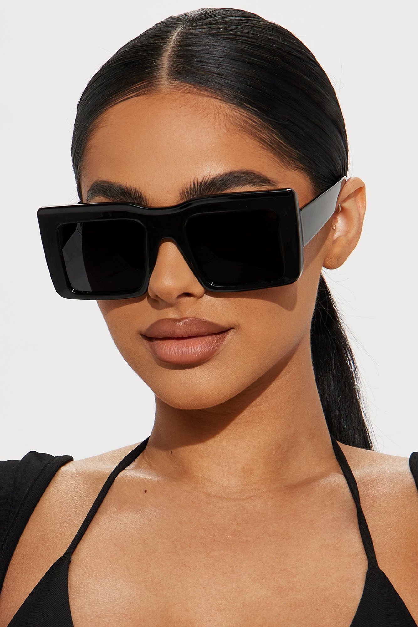 Black flat top 2025 sunglasses
