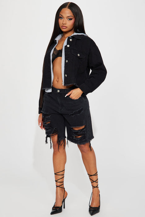 Fashion nova black denim new arrivals jacket
