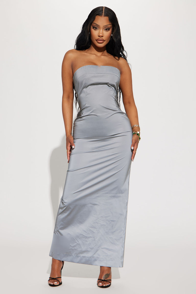 Night Life Reflective Maxi Dress - Silver | Fashion Nova, Dresses ...