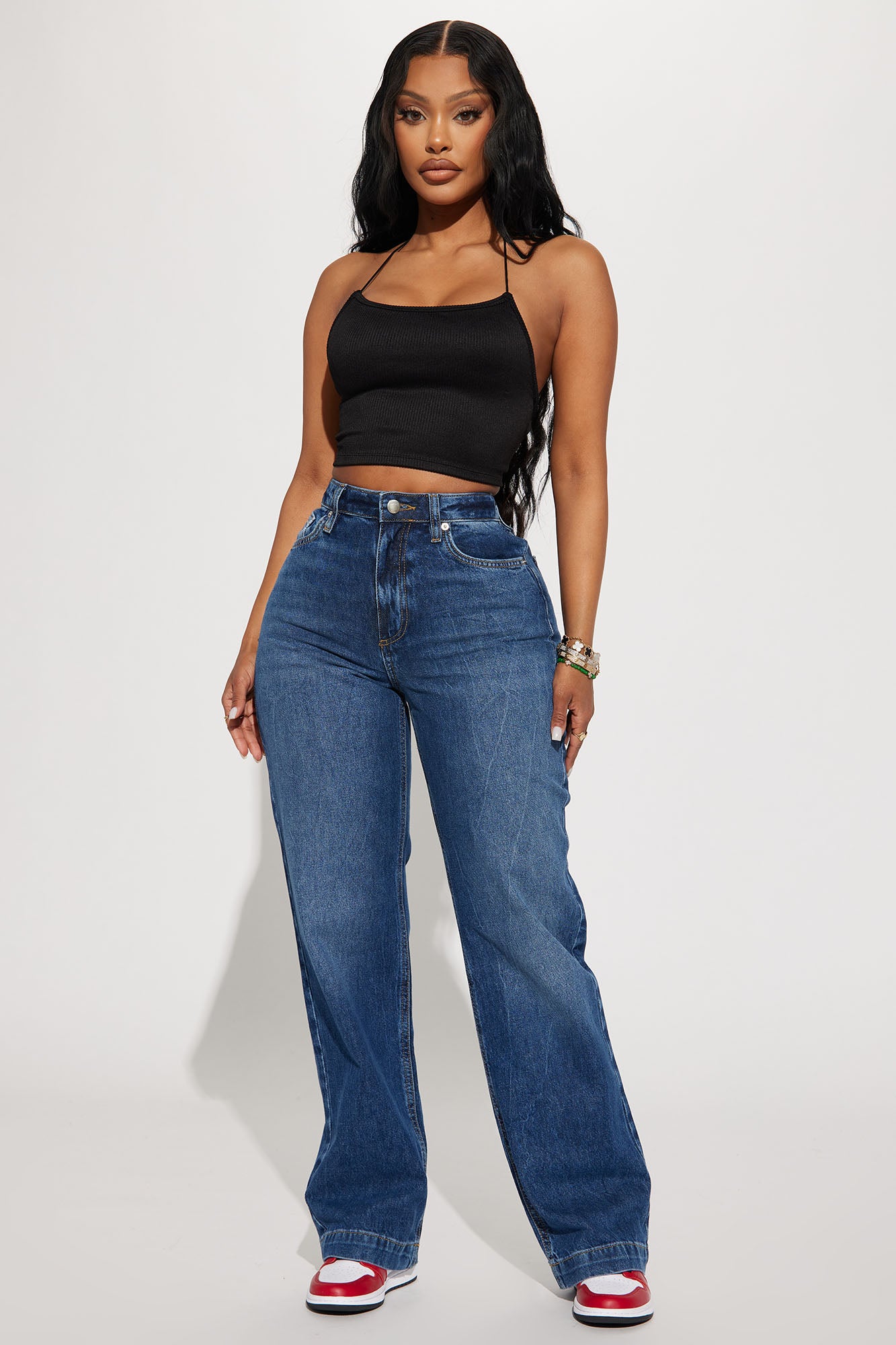 By The Hour Non Stretch Straight Leg Jeans Dark Wash