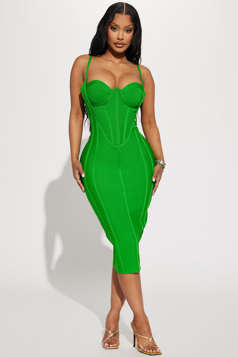 Kash Me In VIP Bandage Dress - Green