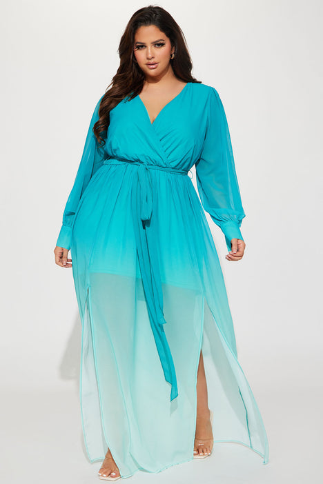 Plus size hotsell ombre maxi dress