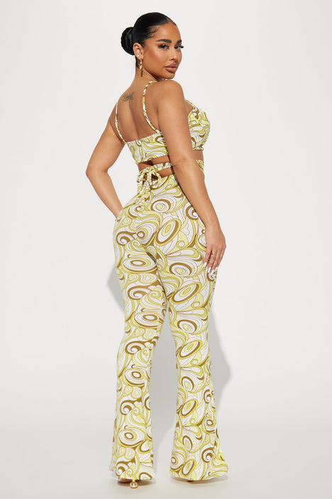 My New Vibe Pant Set Yellow combo Fashion Nova Matching Sets