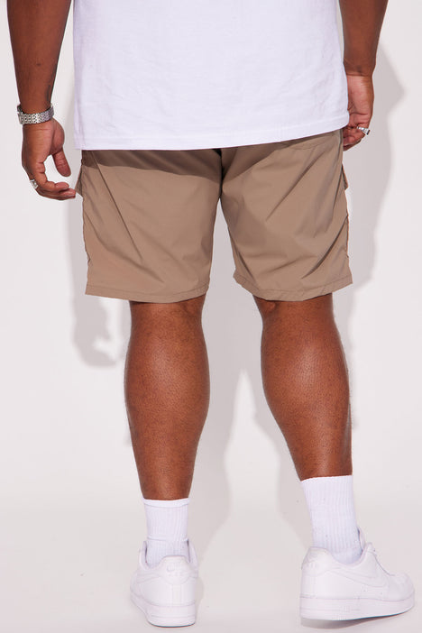 Utility Nylon Cargo Shorts - Taupe, Fashion Nova, Mens Shorts