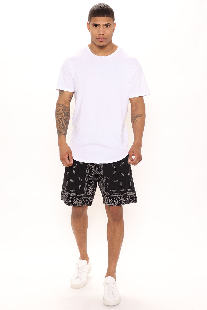 Bandana Print Shorts - Black/combo | Fashion Nova, Mens Shorts ...