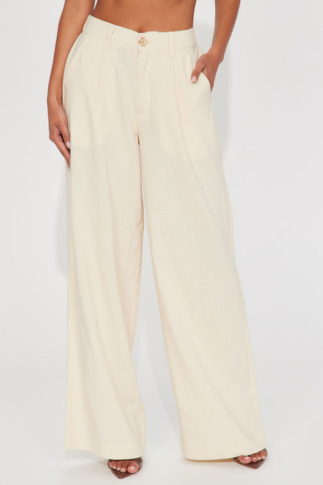 Celine Linen Trouser Pant Ivory