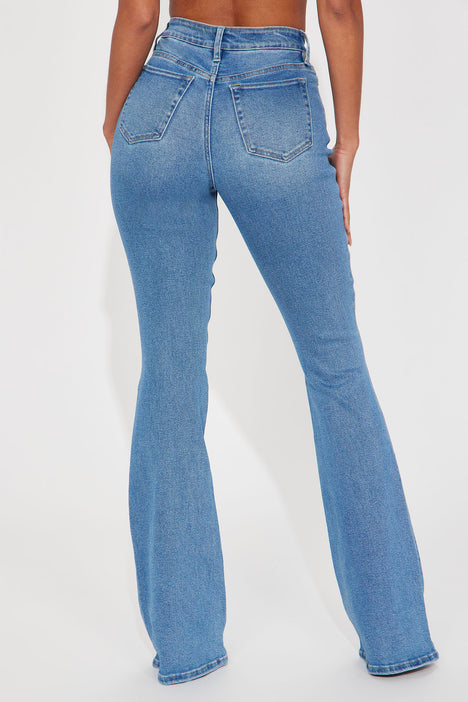 Tall Girl Bye High Rise Flare Jeans Light Blue Wash Fashion
