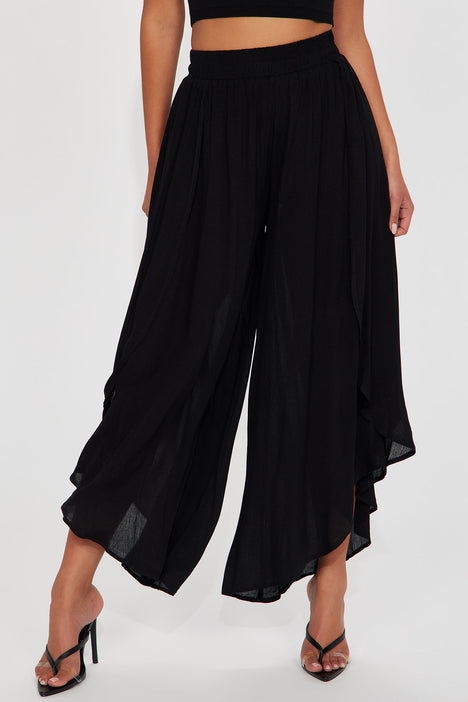 Jasmin Gauze Flowy Pant Black Fashion Nova Pants Fashion Nova