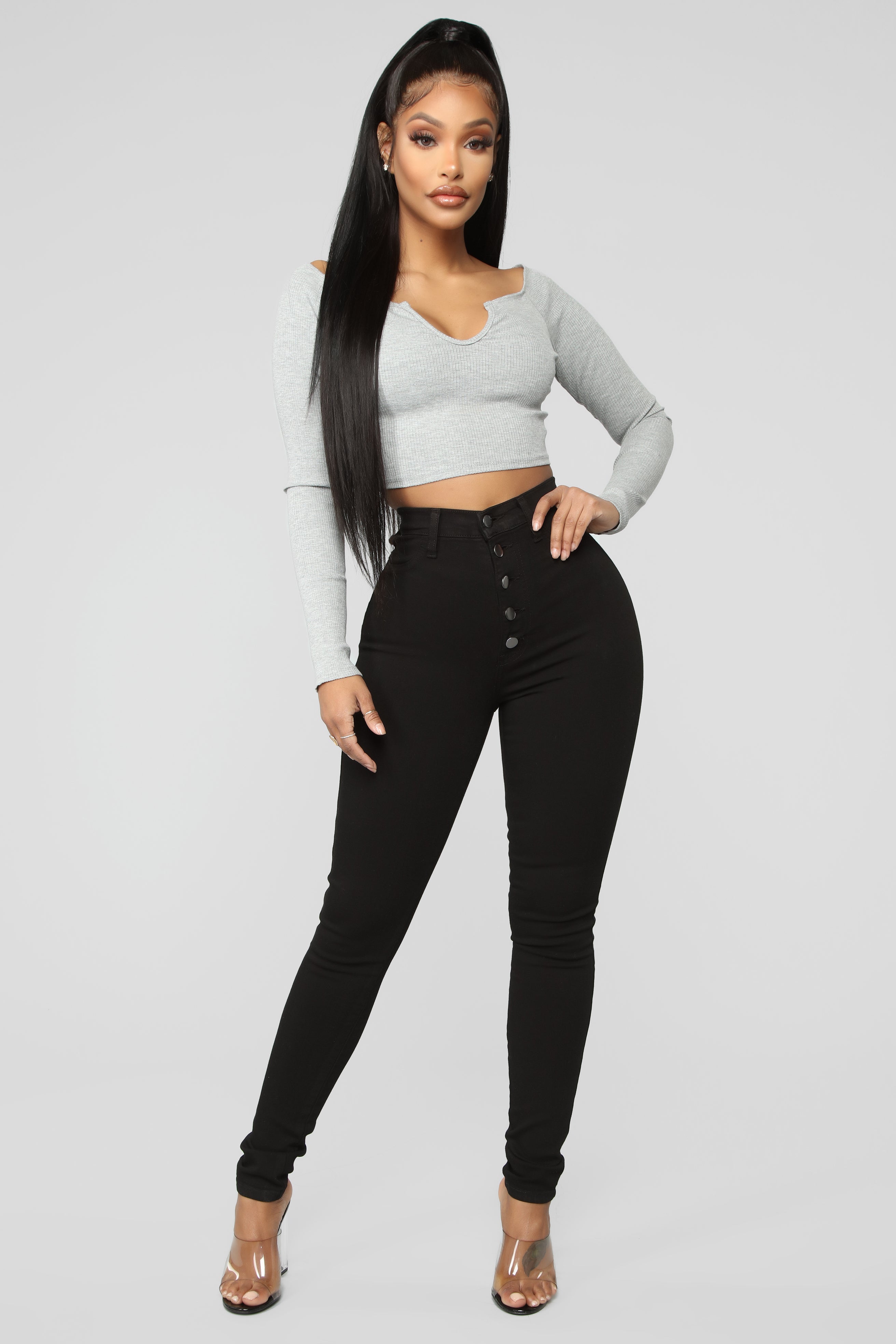 Fashion nova black skinny hot sale jeans