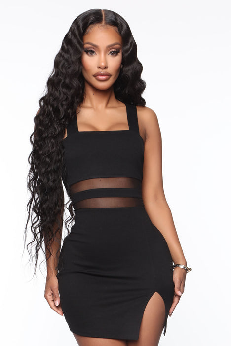 Let's Mingle Bodycon Mini Dress - Black