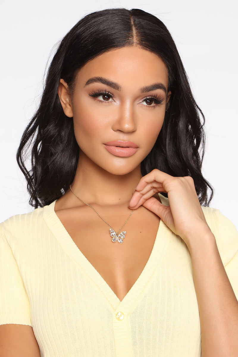 Bianca Butterfly Necklace Gold Fashion Nova, Jewelry Fashion Nova