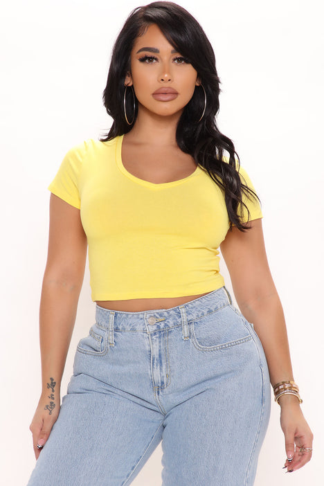 Fashion nova yellow crop top best sale