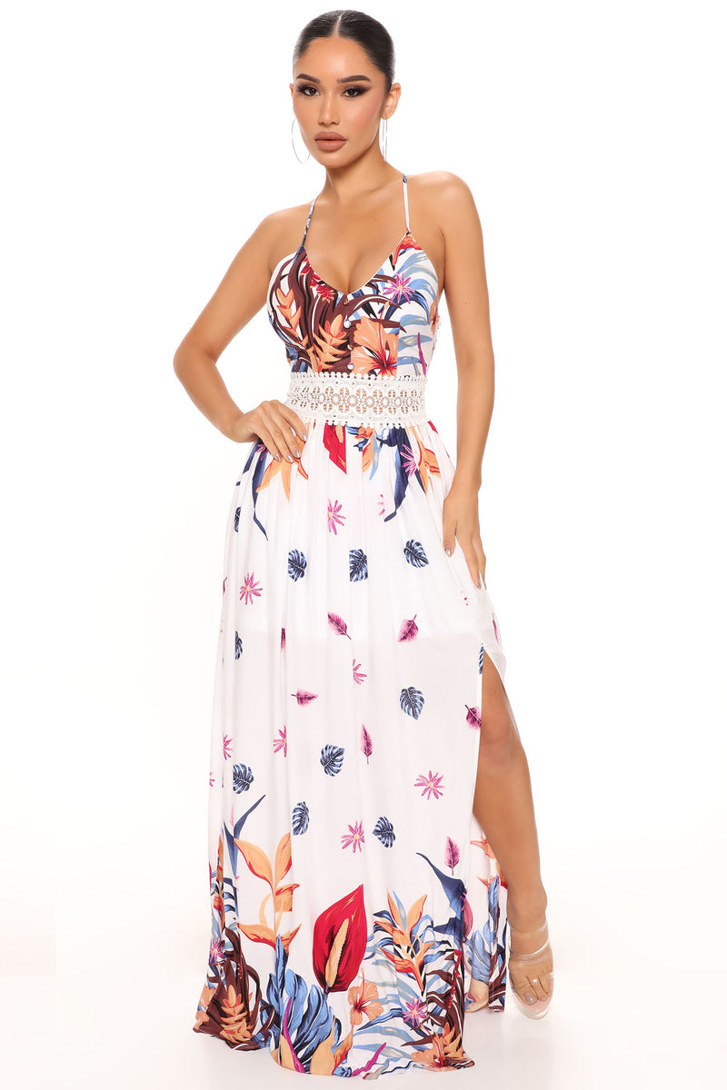 Holy Slit Sleeveless Maxi Dress - White/combo | Fashion Nova, Dresses ...