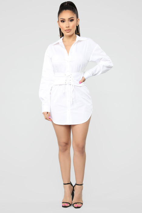 Fashion nova white shop button up shirt