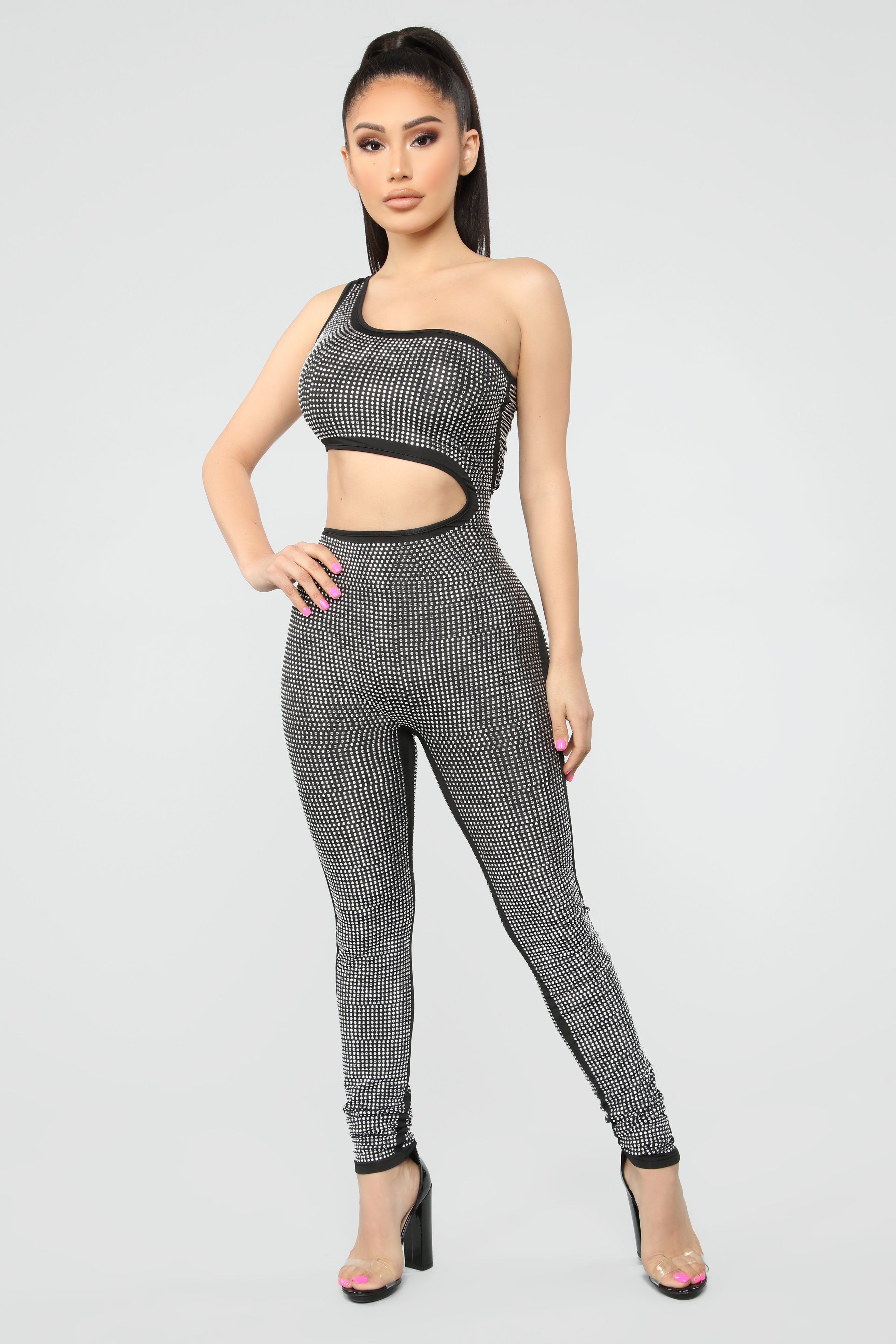 Rhinestone jumpsuit fashion nova store