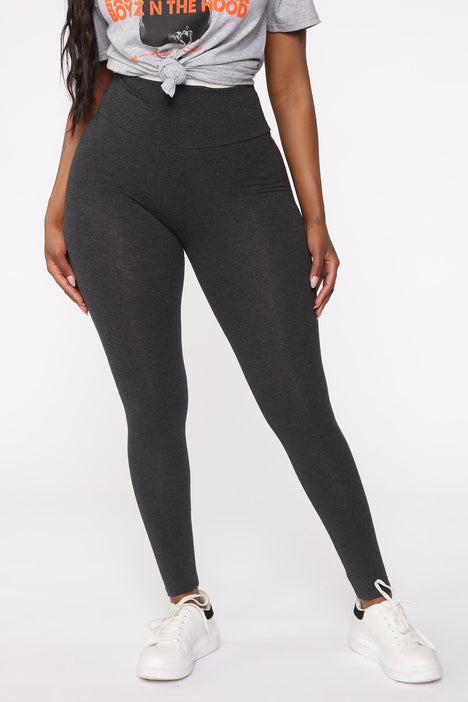 Luxury Divas Charcoal Gray High Waist Compression Plus Size Leggings for  Women at  Women's Clothing store