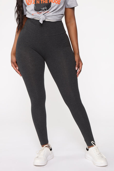 Women's Plus Size Supima® High Rise Legging Charcoal - Tall