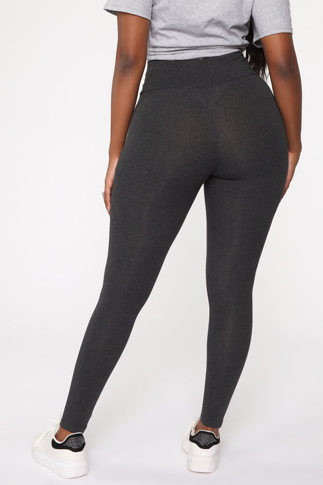 Ambiance Women's High Rise Lounge Pocket Legging, 2-PACK (M, Charcoal+Black)