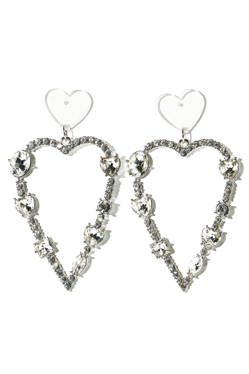 Got A New Crush Earrings Silver Fashion Nova, Jewelry Fashion Nova