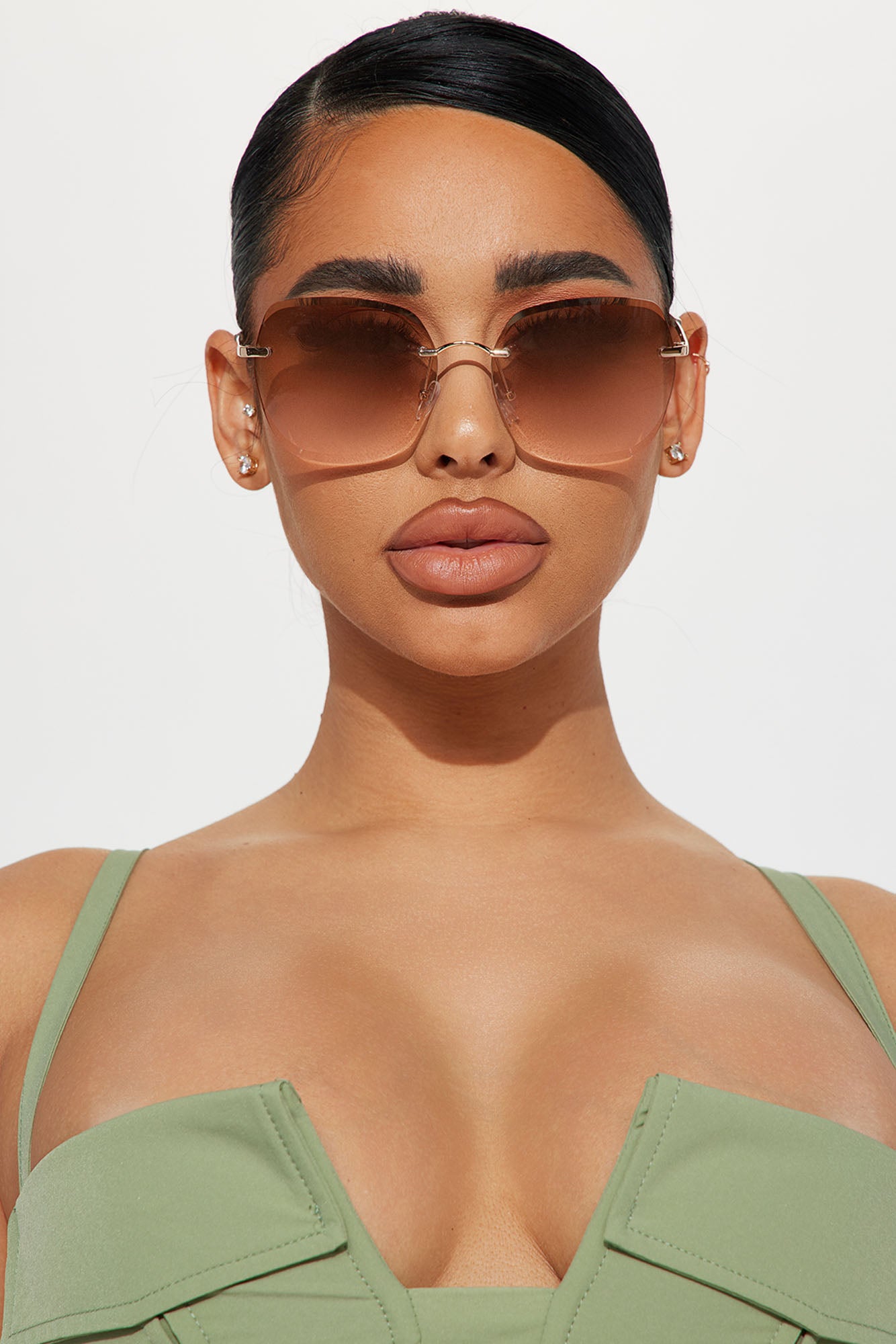 Around Me Sunglasses Brown combo Fashion Nova Sunglasses