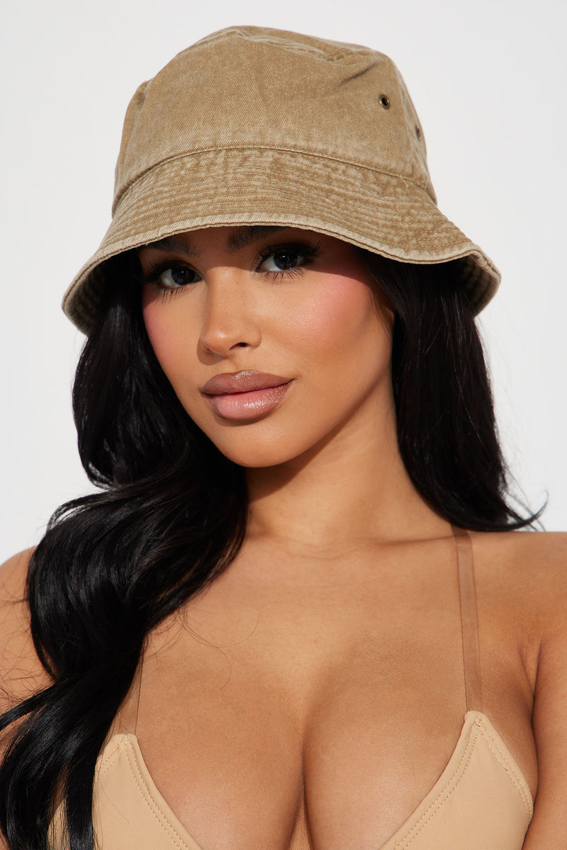 Laying Out In The Sun Bucket Hat Khaki Fashion Nova, Accessories