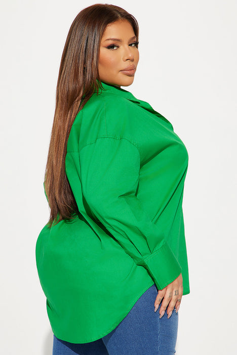 kelly green blouse plus size