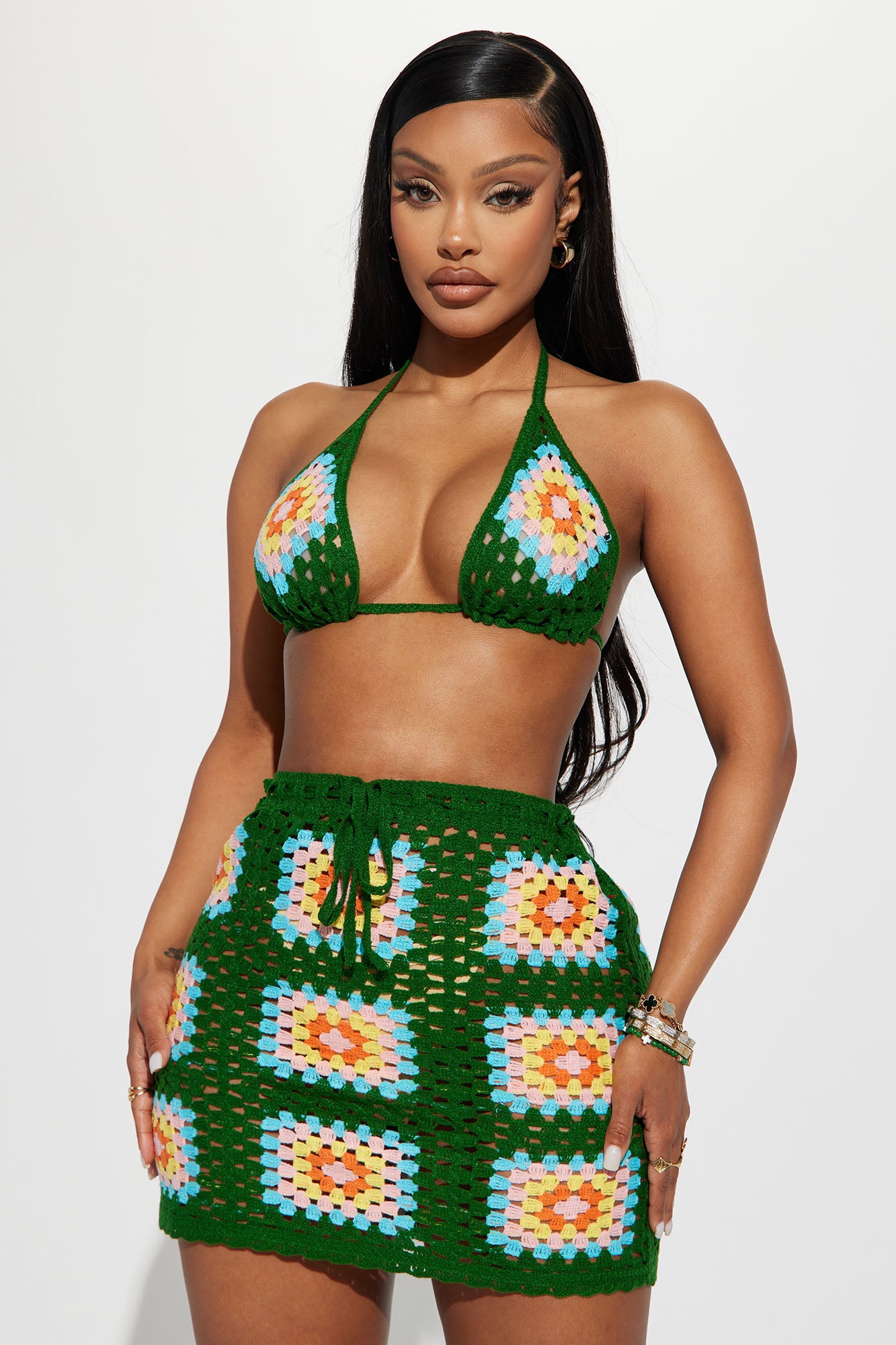 Crochet skirt sales and top set
