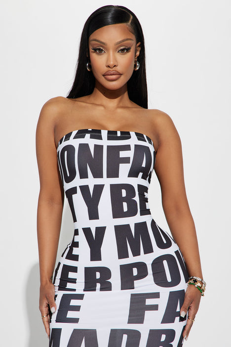 Striped dress fashion nova discount