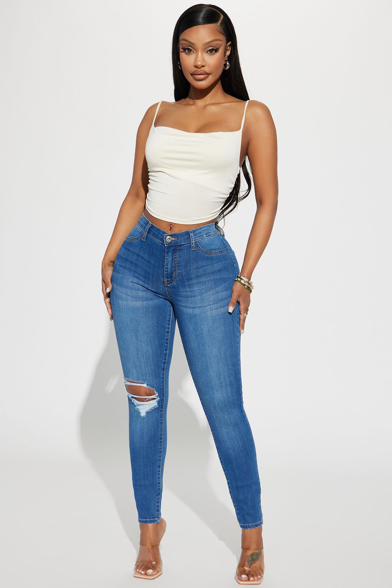 Move Ahead High Stretch Curvy Skinny Jean - Medium Wash | Fashion ...