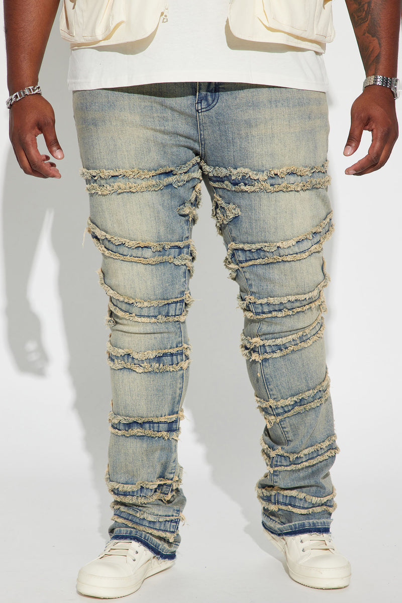 About Fray Stacked Skinny Flare Jeans - Vintage Blue Wash | Fashion ...