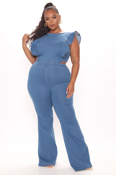 Plus Size Jean Jumpsuit Women Casual Large Size 3xl 4xl 5xl Fashion Color  Block Female Long Sleeve Denim Casual Overall Rompers - Plus Size Pants &  Capris - AliExpress