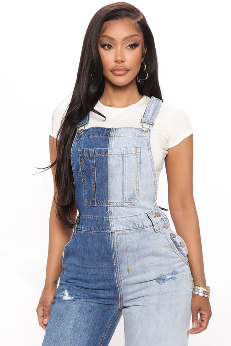 Two Faced Two Toned Overalls Blue combo