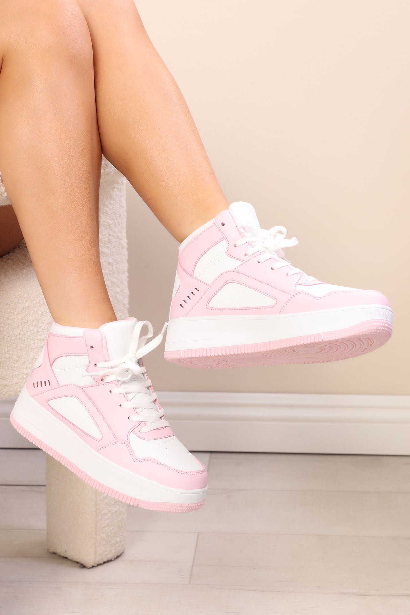 nederdel marked Kritisere Banking On Me High Cut Sneakers - Pink/combo | Fashion Nova, Shoes |  Fashion Nova