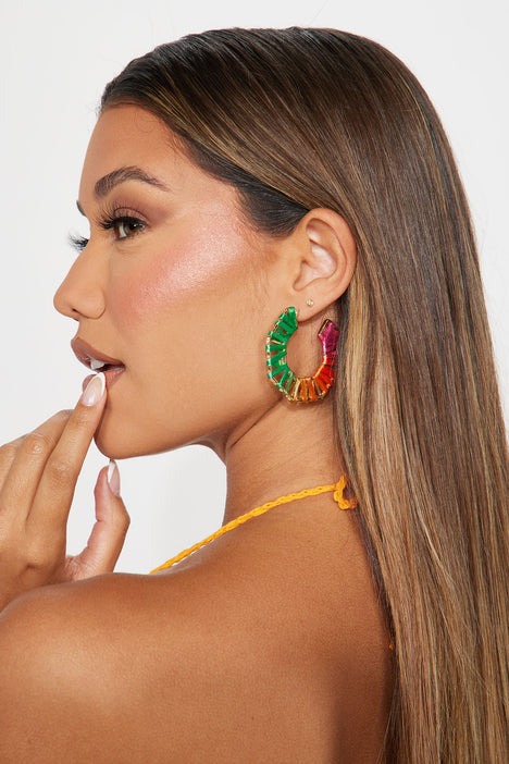 Delightful Hour Hoop Earrings Gold combo Fashion Nova Jewelry Fashion Nova
