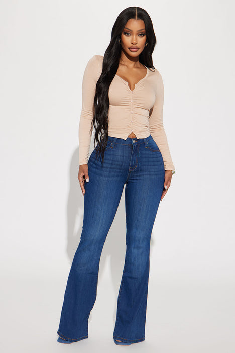Sensational Stretch Flare Jean Dark Wash