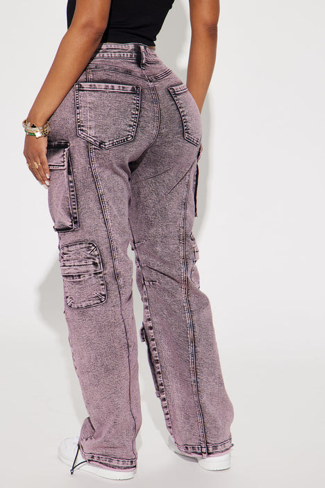 Fairfax High Rise Stretch Cargo Jeans Pink Fashion Nova Jeans