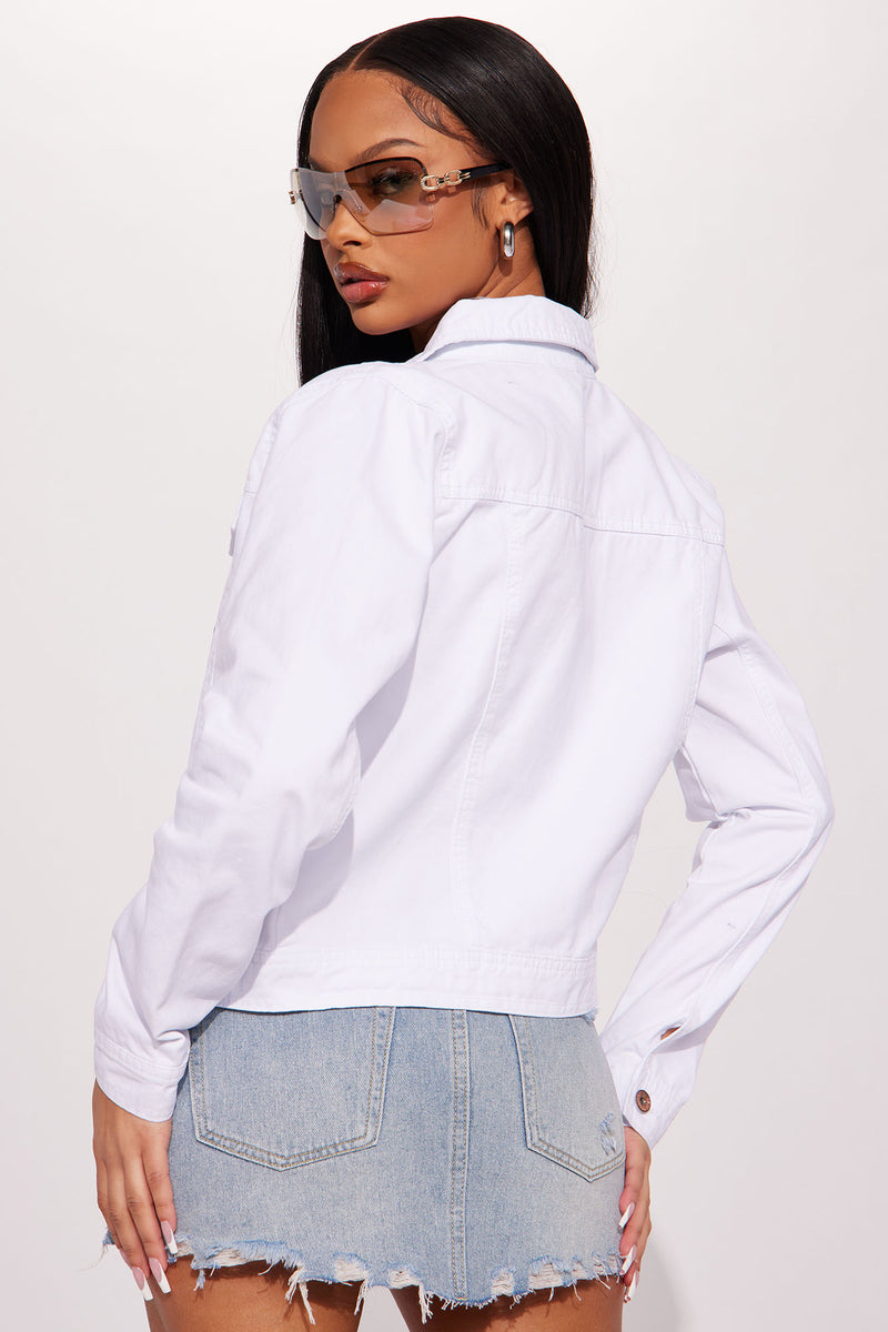 Let's Take The Back Road Denim Jacket - White | Fashion Nova, Jackets ...