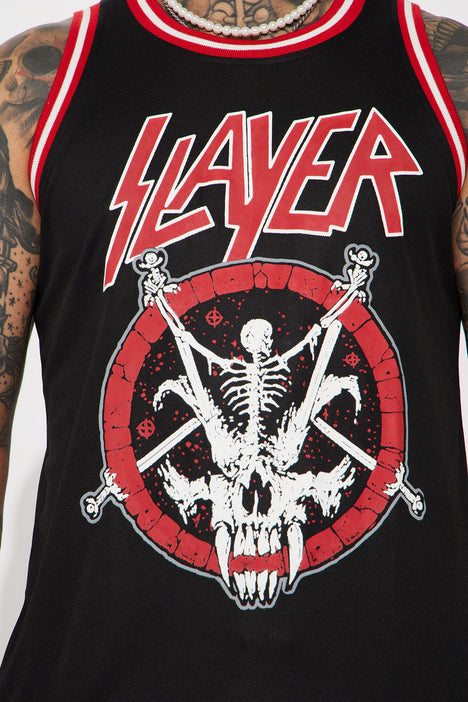 Men's Slayer Divine Intervention Basketball Jersey Print in Black Size Small by Fashion Nova