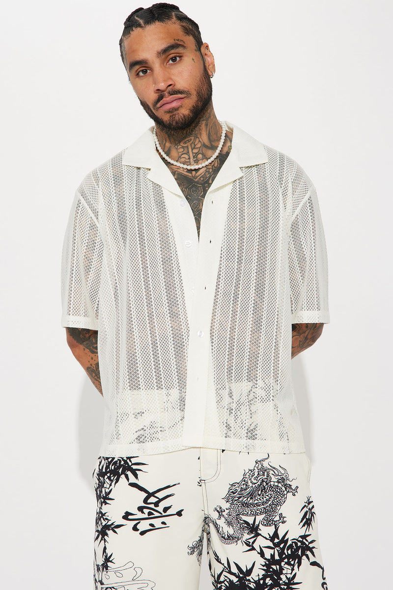 Eyes On Me Button Up Shirt - Cream | Fashion Nova, Mens Knit Tops ...