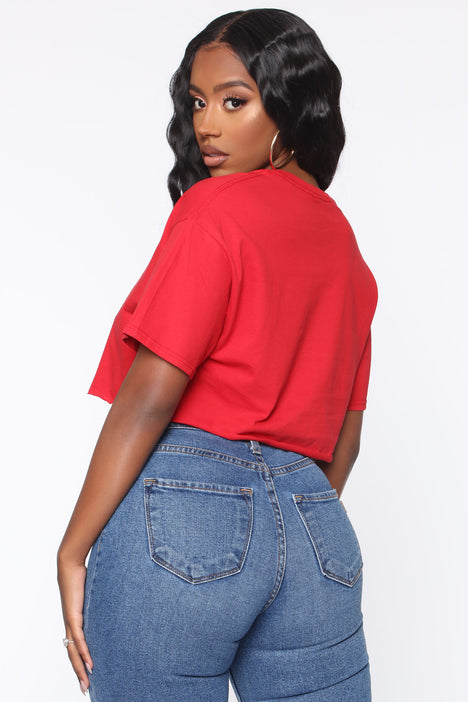 Poetic Justice Crop Top - Red, Fashion Nova, Screens Tops and Bottoms