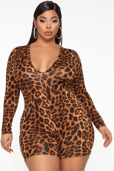 Fashion nova leopard romper online