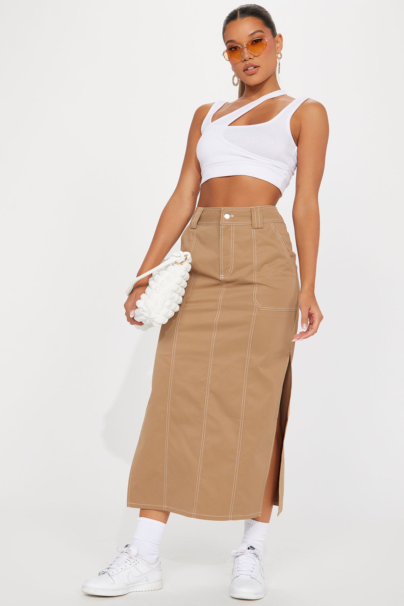 Maxi denim deals skirts khaki