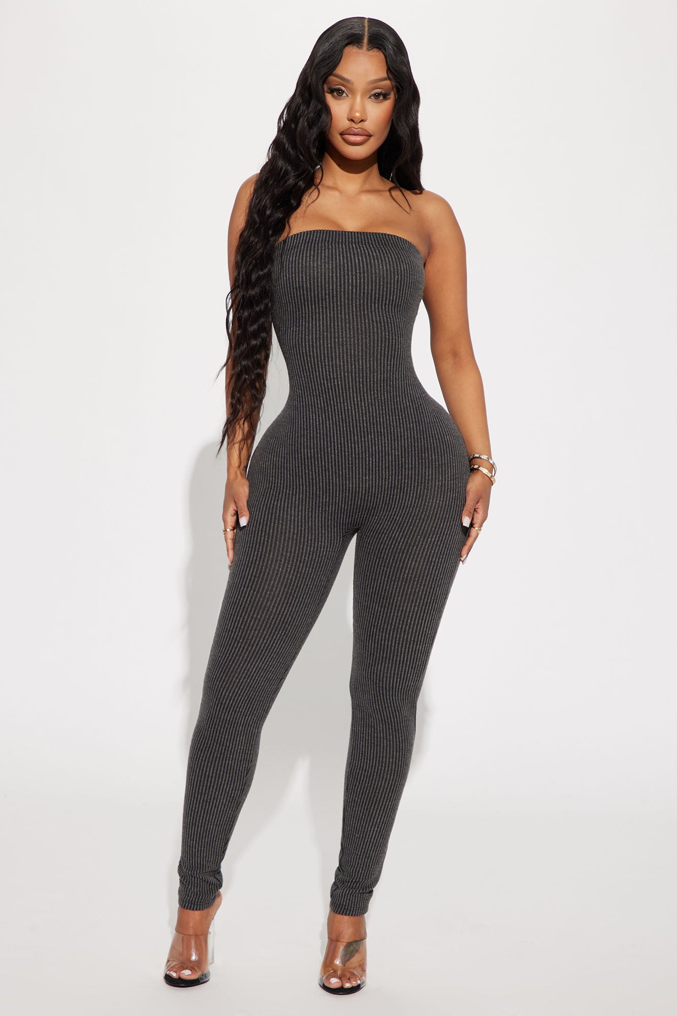 Grey jumpsuit 2025 fashion nova