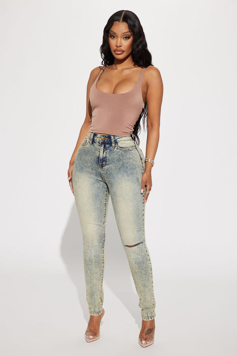 Don t Rush Tinted Stretch Skinny Jeans Light Wash