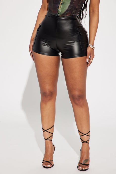Leather shorts fashion nova new arrivals