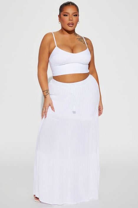 Fashion nova outlet white maxi skirt
