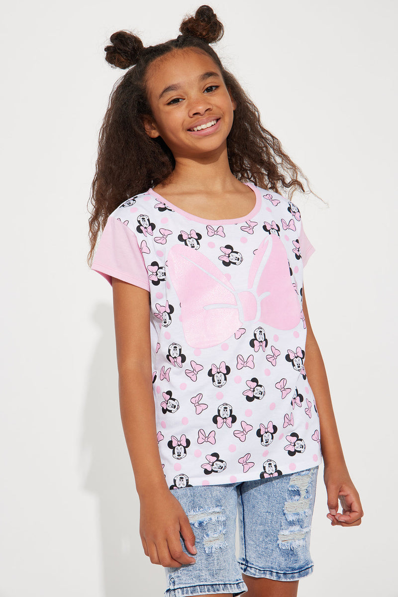 Mini All About The Bows Minnie Mouse Screen Tee - White/combo | Fashion ...