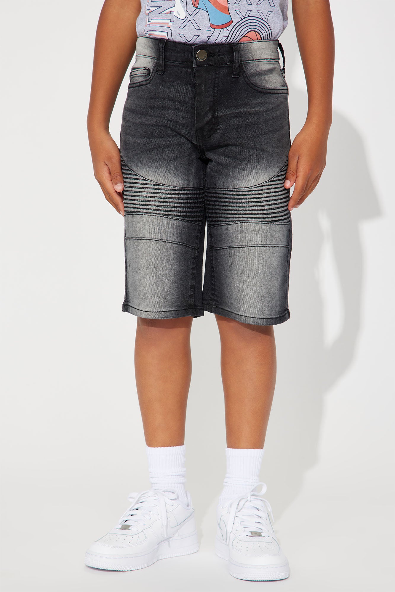 Moto cheap denim shorts