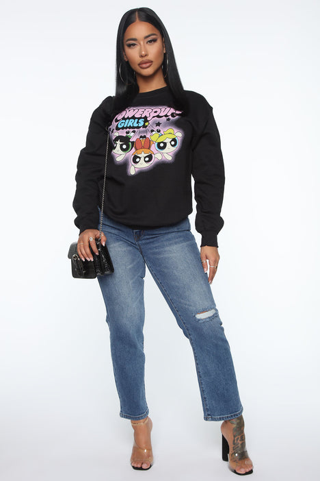 The Powerpuff Girls Sweatshirt - Black | Fashion Nova, Screens Tops Bottoms | Fashion Nova