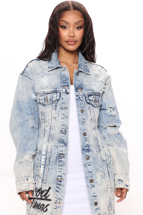 All That Talk Denim Jacket Acid Wash Fashion Nova Jackets